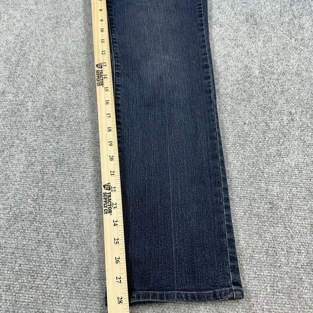 Levis 505 Straight Leg Jeans Womens Size 8 Dark Wash Denim Mid Rise Stretch